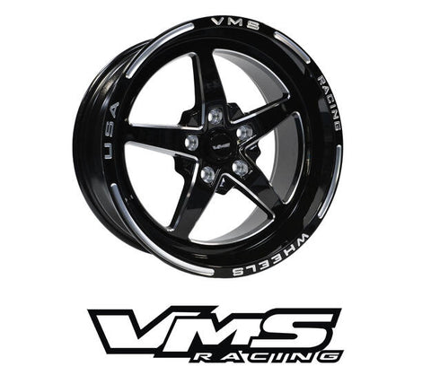 VMS Wheels V Star Black Milling Finish 17X9 | 5X114.3 | 5x4.5” | 6.38” BS | +35 ET | 73.1 CB