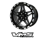 VMS Racing Black Milled Beadlock Blackburn 15x7.5 4x108 & 4x100 +20 ET 5.3" Backspace