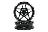 VMS Racing Delta Front Or Rear Drag Wheel Rim Set Of 2 15x3.5 4X100 & 4X114 +10