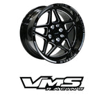 VMS Racing Front Or Rear Delta Black Milling Drag Wheel Rim 15x8 4X100 4X114 +20 ET