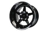 VMS Racing Drag Pack Black Milled 5 Lug V Star 5 Spoke Wheel Rim 15X10 & 17x4.5 5X120.7 (5X4.75") 0 ET (5.5" BS)