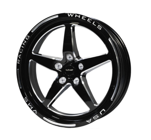 VMS Racing V-Star 5 Lug Drag Wheel Rim 17X4.5 5X120.7 (5X4.75) -25.4 ET (1.75" bs)