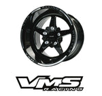 VMS Racing Street Drag Pack V Star 5 Spoke Wheel Rim 15X10 & 15x3.5 5X114.3 (5X4.5") 50 ET (7.5" BS)