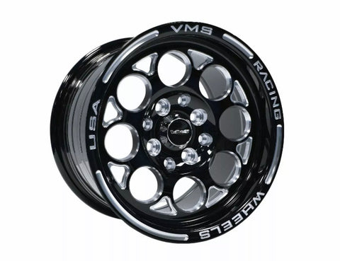 VMS Black Modulo Milling Finish Drag Racing Wheel Rim 15x7 4X100/4X114 ET35