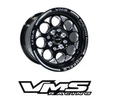 VMS Racing Street Or Drag Black Milled Modulo Wheel Rim 15X10 4x100 & 4x108 +20 OFFSET (6.3" BACKSPACING)