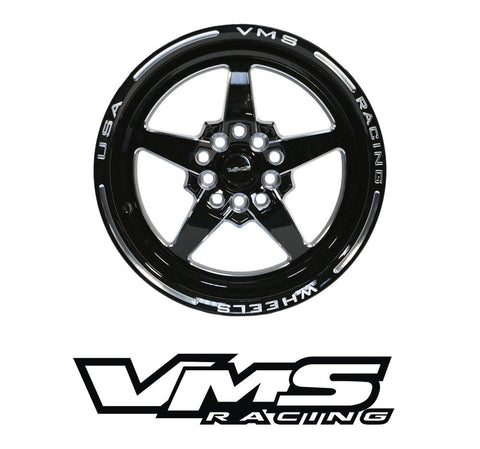 VMS RACING FRONT OR REAR DRAG RACE V-STAR WHEEL 15X8 5X100 / 5X114.3 (5x4.5”) +20 ET (5.3 " BS)