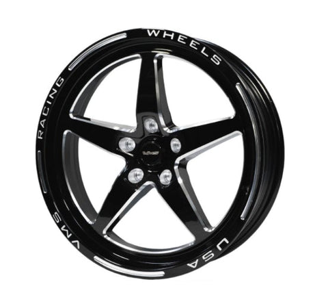 VMS Racing V-Star 5 Lug Drag Wheel Rim 17X4.5 5X114.3 (5X4.5”) -25.4 ET (1.75" bs)