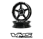 VMS Racing Black Milled V-Star 15X3.5 4 Lug 4x100 | 4x114.3 | 1.75" BS | +10 ET